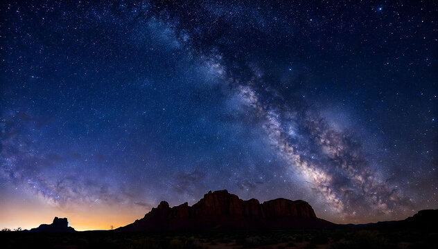 Milky Way and starry night in the Arizon