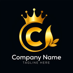 Crown concept vector logo design.