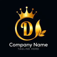 Crown concept vector logo design.