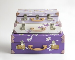 Sunny Easter Suitcase Display in Chic Violet Tones