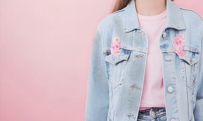 Vintage denim jackets adorned with vibrant floral embroidery, capturing the essence of 90s fashion nostalgia and youthful spirit.