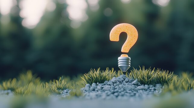 A lightbulb with a question mark inside, representing curiosity, inquiry based learning, and the pursuit of knowledge.