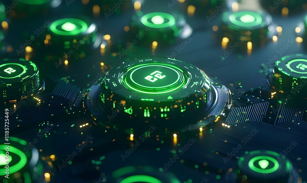 Poster futuristic holographic interface, an advanced digital display showcasing interactive elements and vi