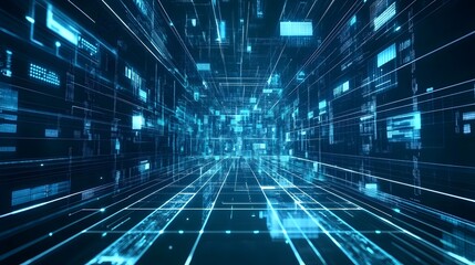 Digital Data Stream  Futuristic Technology Background