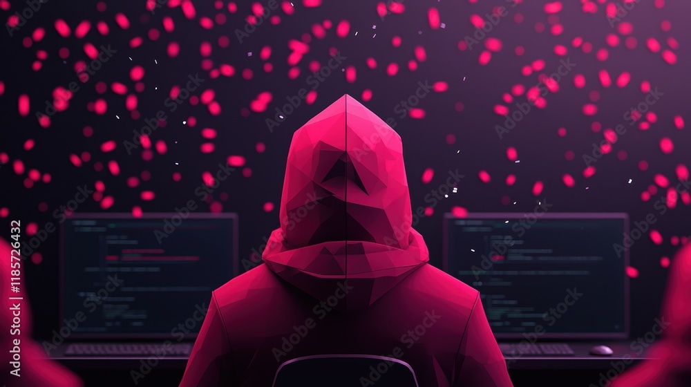 Poster a cybersecurity team huddled around a workstation, analyzing data on a threat detection dashboard to