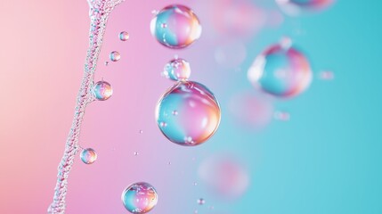 Macro shot focusing on the thin, iridescent film of an oil bubble, showcasing its delicate nature and vibrant colors.