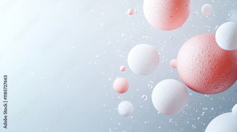 Aufkleber abstract composition of oil bubbles on a frosted glass background, creating a diffused and dreamlike