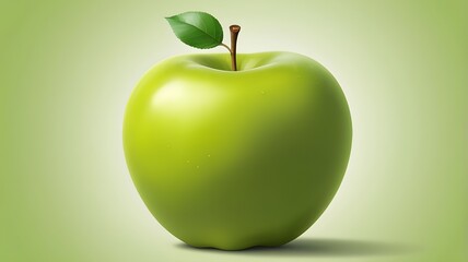 green apple on a light background