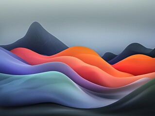 Naklejka premium Captivating fluid data map showcasing atmospheric rainfall patterns intricate undulating topographies and shimmering color gradients