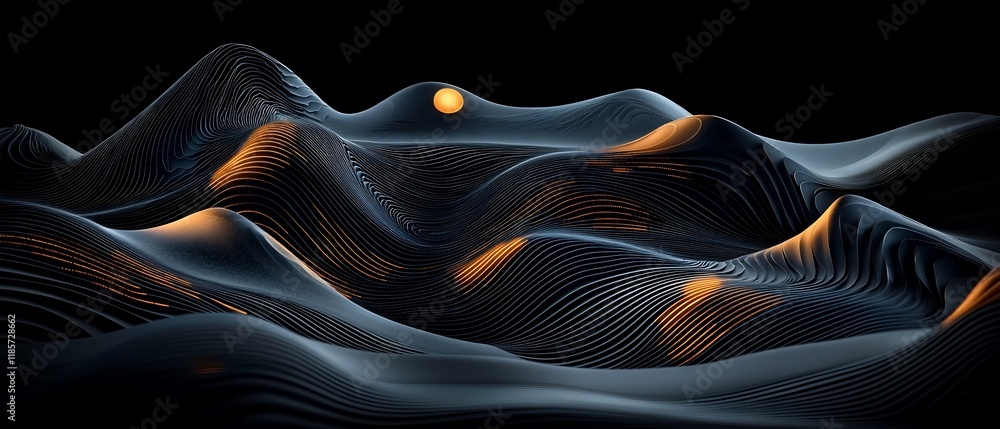 Poster immersive rainfall pattern map undulating topographic visualization of expansive weather data and in