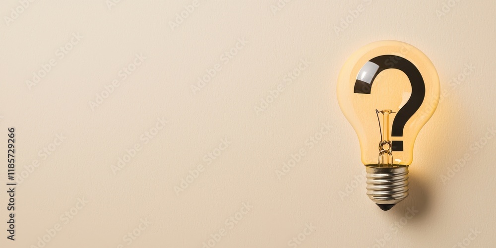 Poster light bulb with question mark symbol design