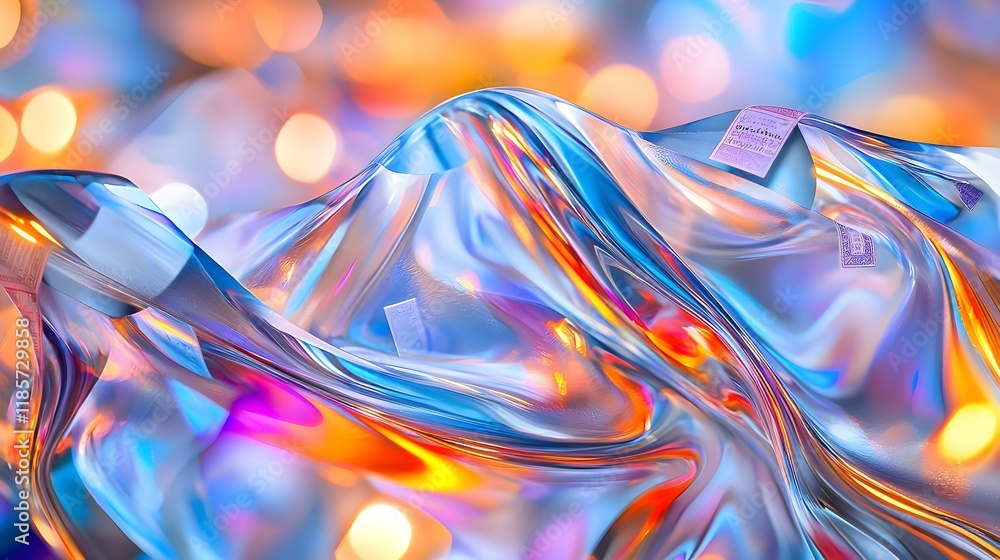 Poster twinkling lights in abstract harmony, an imaginative composition of luminous forms creating a mesmer