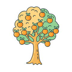 orange tree vector icon, trees vector illustration - simple illustration of orange tree perfect for logos, and trees-themed designs.