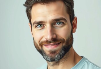 Obraz premium Portrait of a bearded man with a subtle smile