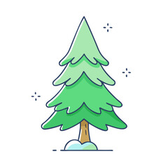 pine tree vector icon, trees vector illustration - simple illustration of pine tree perfect for logos, and trees-themed designs.