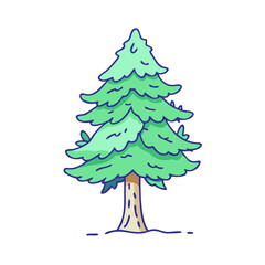 cedar tree vector icon, trees vector illustration - simple illustration of cedar tree perfect for logos, and trees-themed designs.