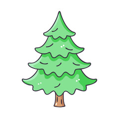 pine tree vector icon, trees vector illustration - simple illustration of pine tree perfect for logos, and trees-themed designs.