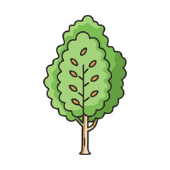 alder tree vector icon, trees vector illustration - simple illustration of alder tree perfect for logos, and trees-themed designs.