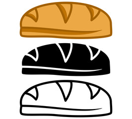 bread icon, simple flat style, logo sign symbol vector illustration pictogram, isolated on white for mobile app