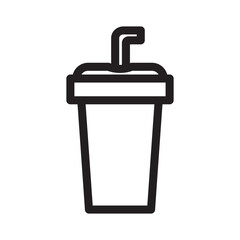 Plastic cup icon, representing disposable drinkware, ideal for beverages, takeaways, or casual dining.