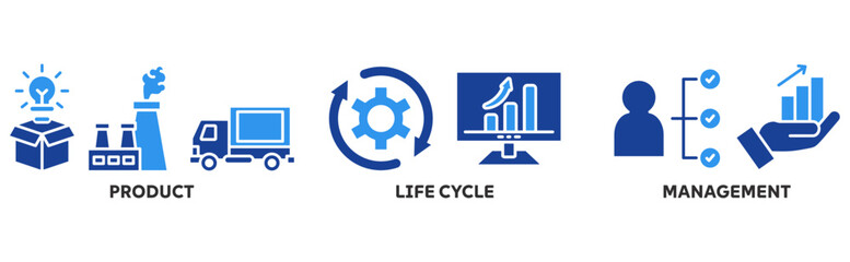 PLM icon set illustration concept with icon of product, life cycle, management