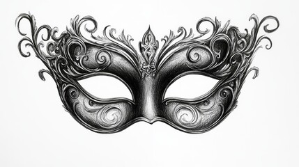 Naklejka premium detailed illustration of a black carnivals mask, eps 10