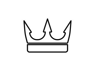 crown icon, simple flat style, pictogram logo sign symbol vector illustration, isolated on white for mobile app