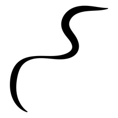 Liquid, organic blobs, y2k black style squiggles, groovy doodle wavy stripes inscribed in a rectangle long banner shape. Bold scribbles. Black fluid graphic design element. vector illustration