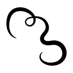 Liquid, organic blobs, y2k black style squiggles, groovy doodle wavy stripes inscribed in a rectangle long banner shape. Bold scribbles. Black fluid graphic design element. vector illustration