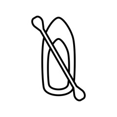 kayak icon, simple flat style, logo sign symbol vector illustration pictogram, isolated on white for mobile app