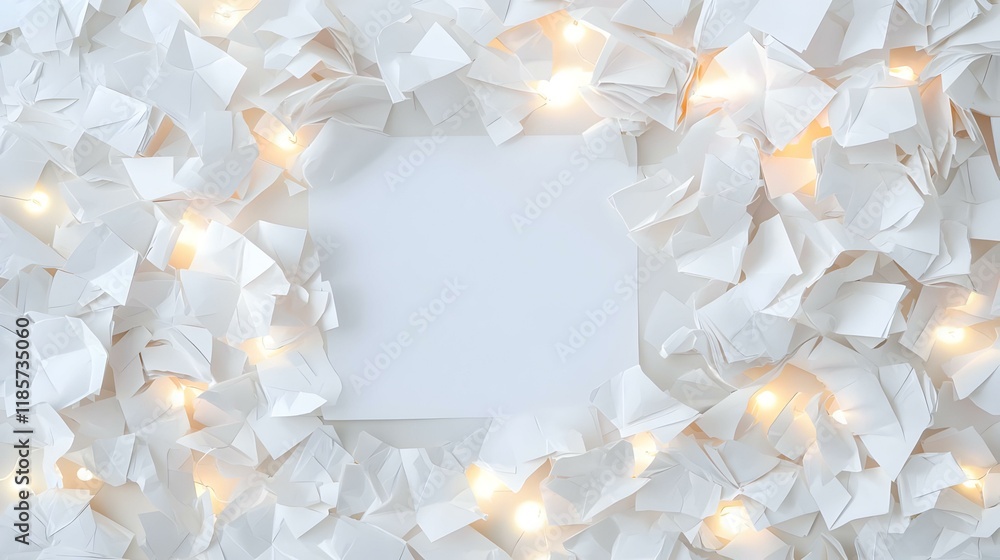 Poster Ripped paper texture with soft bokeh lights in the background, creating a whimsical and dreamy atmosphere, perfect for creative projects.