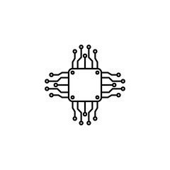 Circuit icon, simple flat style, logo sign symbol vector illustration pictogram, isolated on white for mobile app