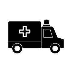 ambulance car icon, simple flat style, logo sign symbol vector illustration pictogram, isolated on white for mobile app