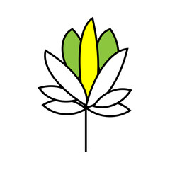 flower silhouette icon design template