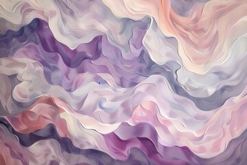 Obraz premium A fluid, abstract composition with soft waves of pastel colors creating a serene atmosphere.