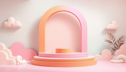 pastel-themed birthday setup with colorful decorations and a whimsical atmosphere