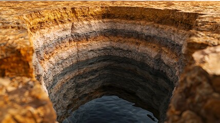 desert oasis: deep well in sandstone cliff - nature & landscape pho.