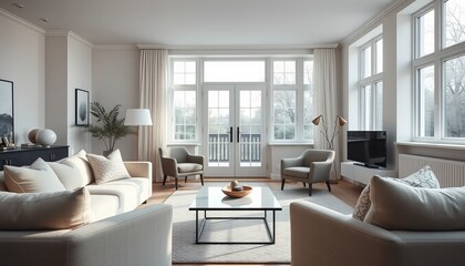 beautifully decorated living room with a cozy and stylish modern touch