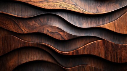 Obraz premium Abstract wavy dark brown wood texture background.