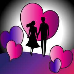 silhouette of a couple illustration 