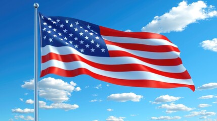 Obraz premium American Flag: A Symbol of Freedom and Patriotism - High-Resolution Image