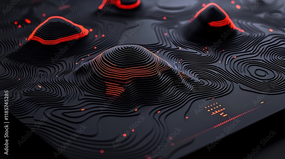 Poster captivating fluid rainfall map intricate topographic visualization of weather data and dynamic rainf