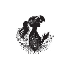 Virtual Reality icon vector symbol design art illustration.