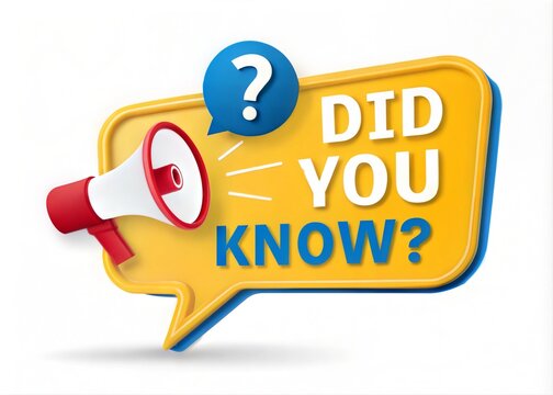 3D 'Did You Know' Speech Bubble with Megaphone - Special Offer & Interesting Facts Concept