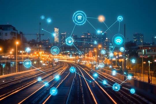 Night city railway smart network IoT data