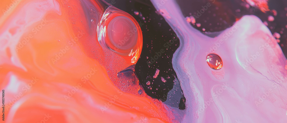 Aufkleber creative banner template featuring vibrant abstract fluid art design with dynamic colors