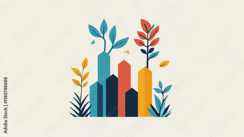 Poster vector version. glossy growth graph for design and business concept. jpeg version is also available
