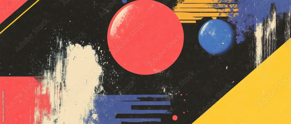 Poster bold geometric shapes create a striking abstract template for banners
