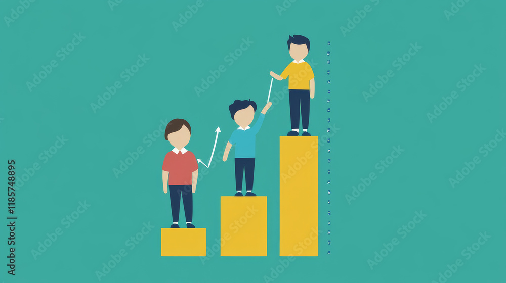 Poster vector version. glossy growth graph for design and business concept. jpeg version is also available
