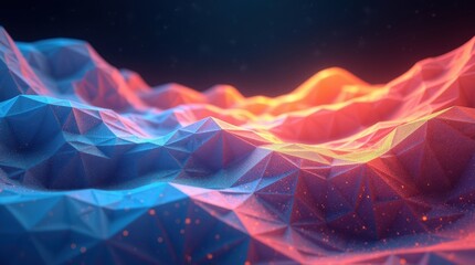 Fototapeta premium Dynamic abstract 3d waves animation in a digital environment colorful visuals futuristic concept